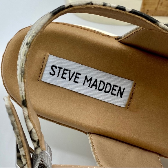 Steve Madden Gold Snake Brenda Wedge Sandal - Picture 14 of 15